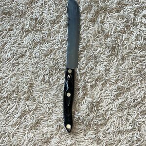 Vintage 1989 CUTCO 1722 Butcher Knife Brown Orange Swirl 8” blade
